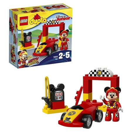 Конструктор LEGO DUPLO Гоночная машина Микки блочный
