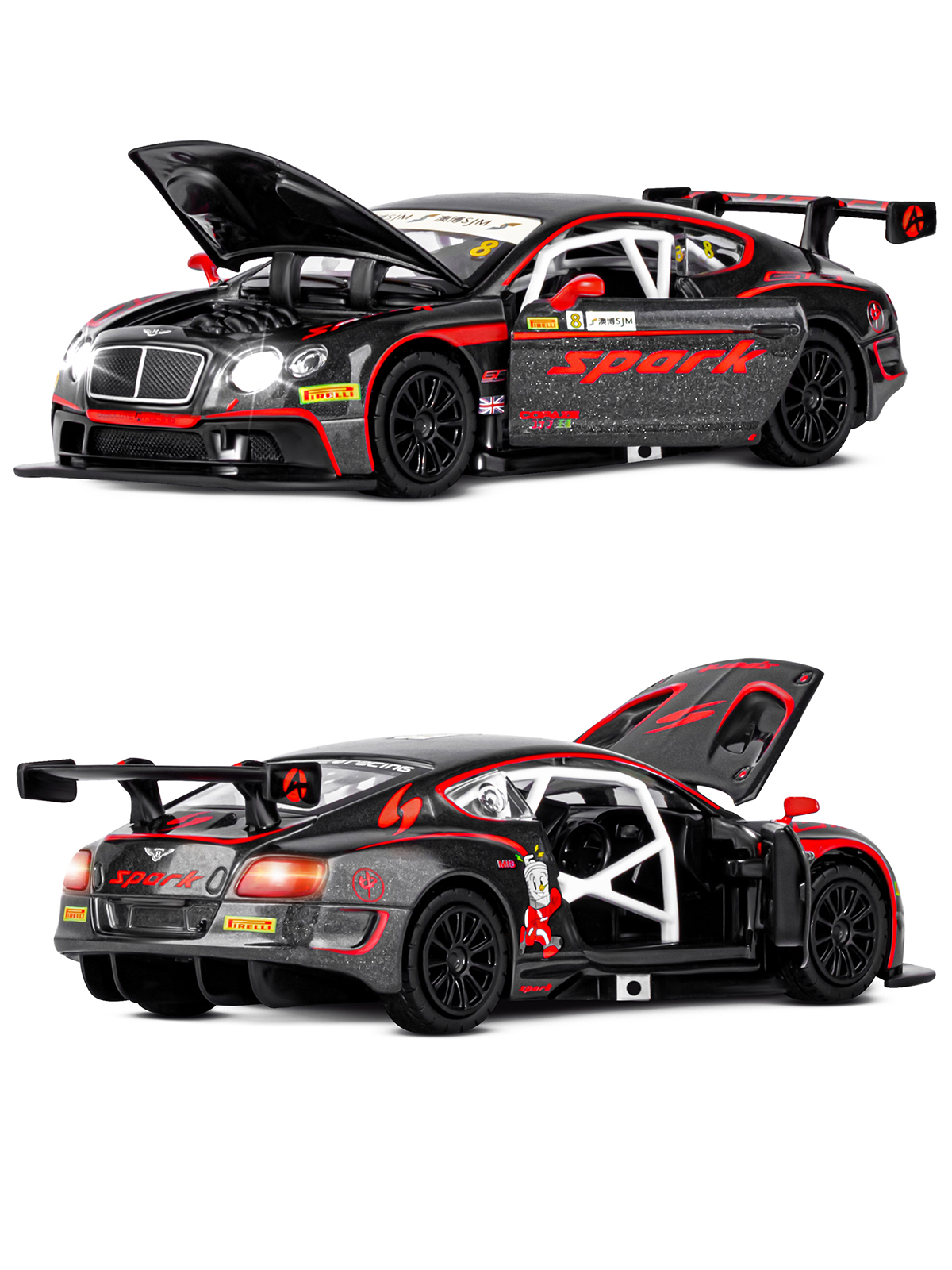 Автомобиль АВТОпанорама Bentley Continental GT3 1:32 JB1251407 - фото 8