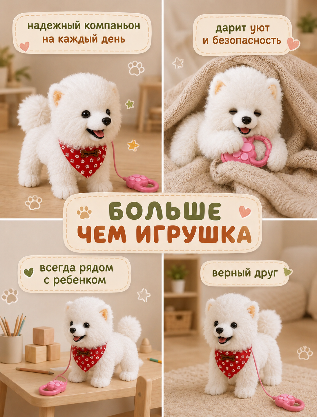 Мягкая игрушка BalaToys Собака на поводке - фото 4