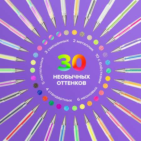 Ручка гелевая Спейс 30 шт.