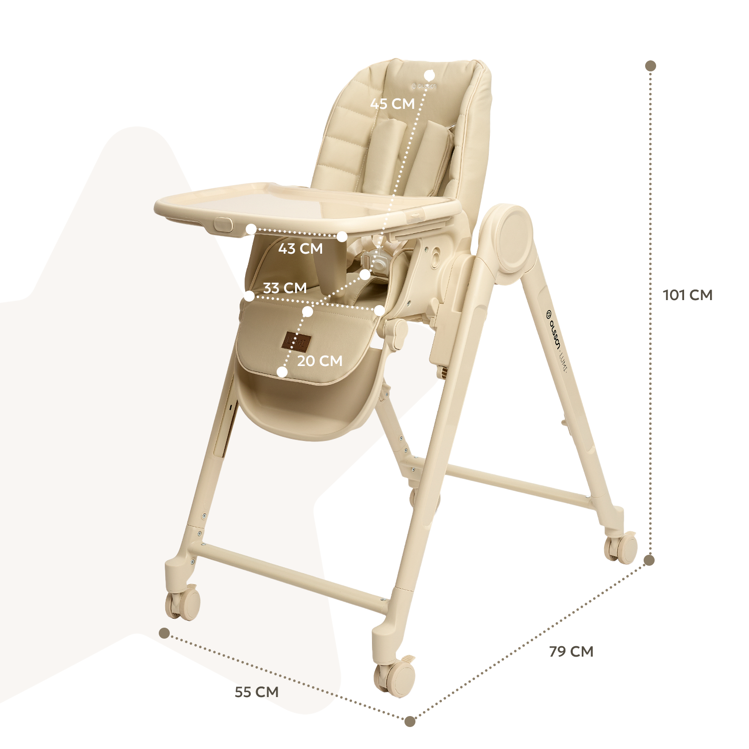 Стульчик для кормления Olsson Lumi бежевый - фото 8
