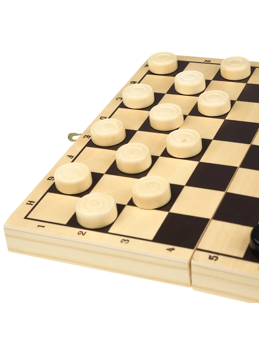 Настольная игра Рыжий кот Шашки деревянные с доской - фото 3