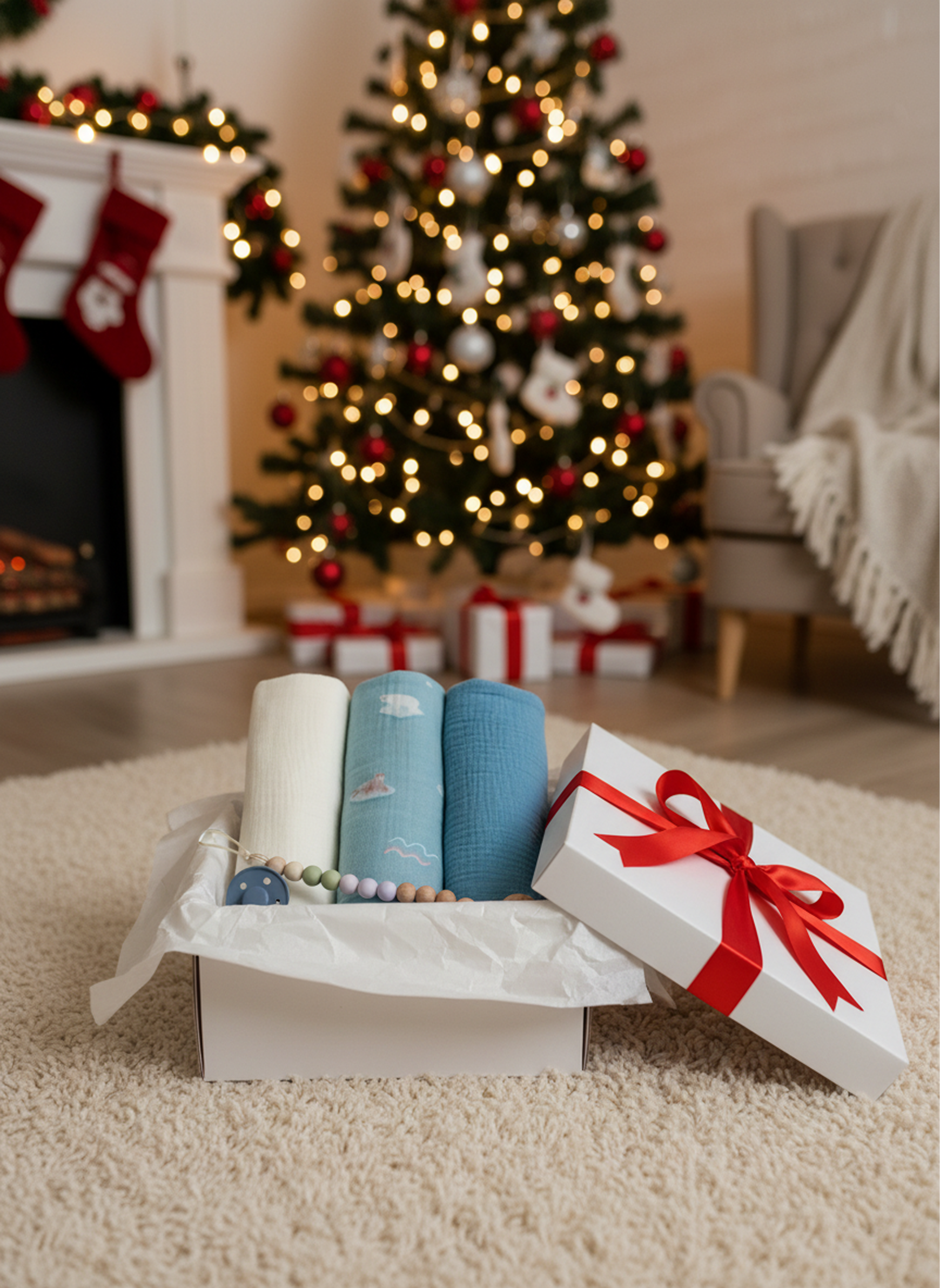 Пелёнка BUBA KIDS Арктика/Сливочный/Туман муслин 75х75 см 3 шт. - фото 1