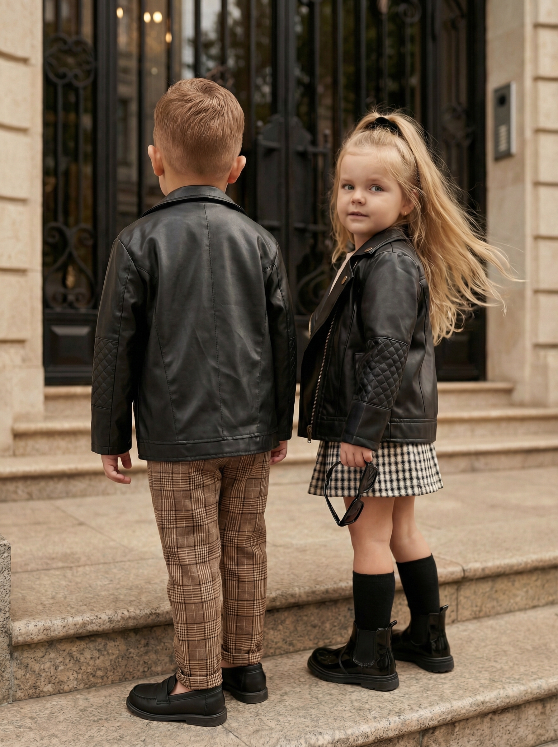 Куртка кожаная Artcher kids Jacket0002black - фото 6