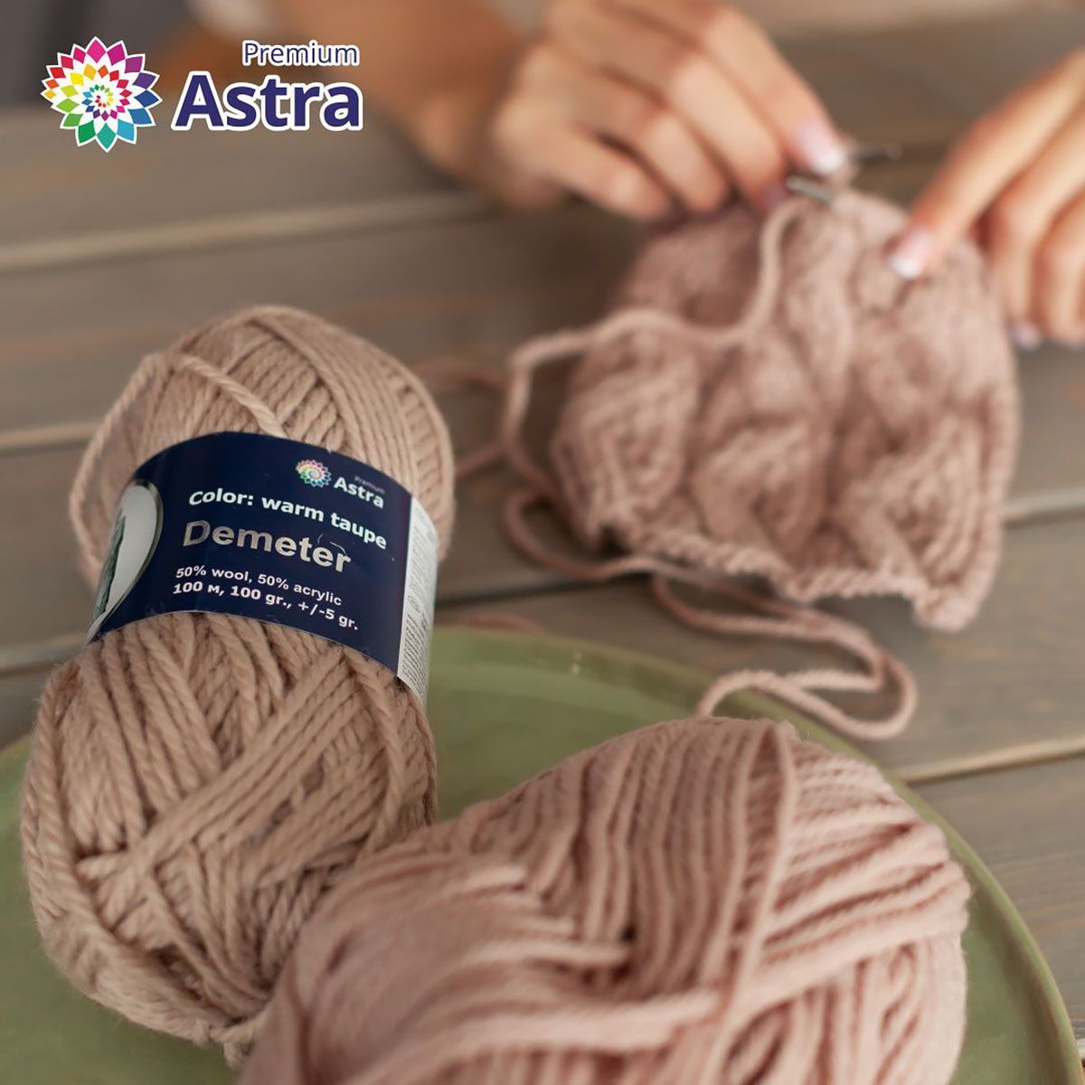 Пряжа Astra Premium Деметра полушерстяная 100 г 100 м 03 оранжевый 3 мотка - фото 12