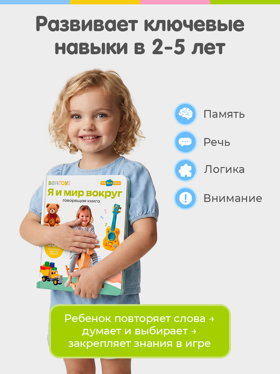 Говорящая книжка Нажималка BertToys Я и Мир Вокруг - фото 8