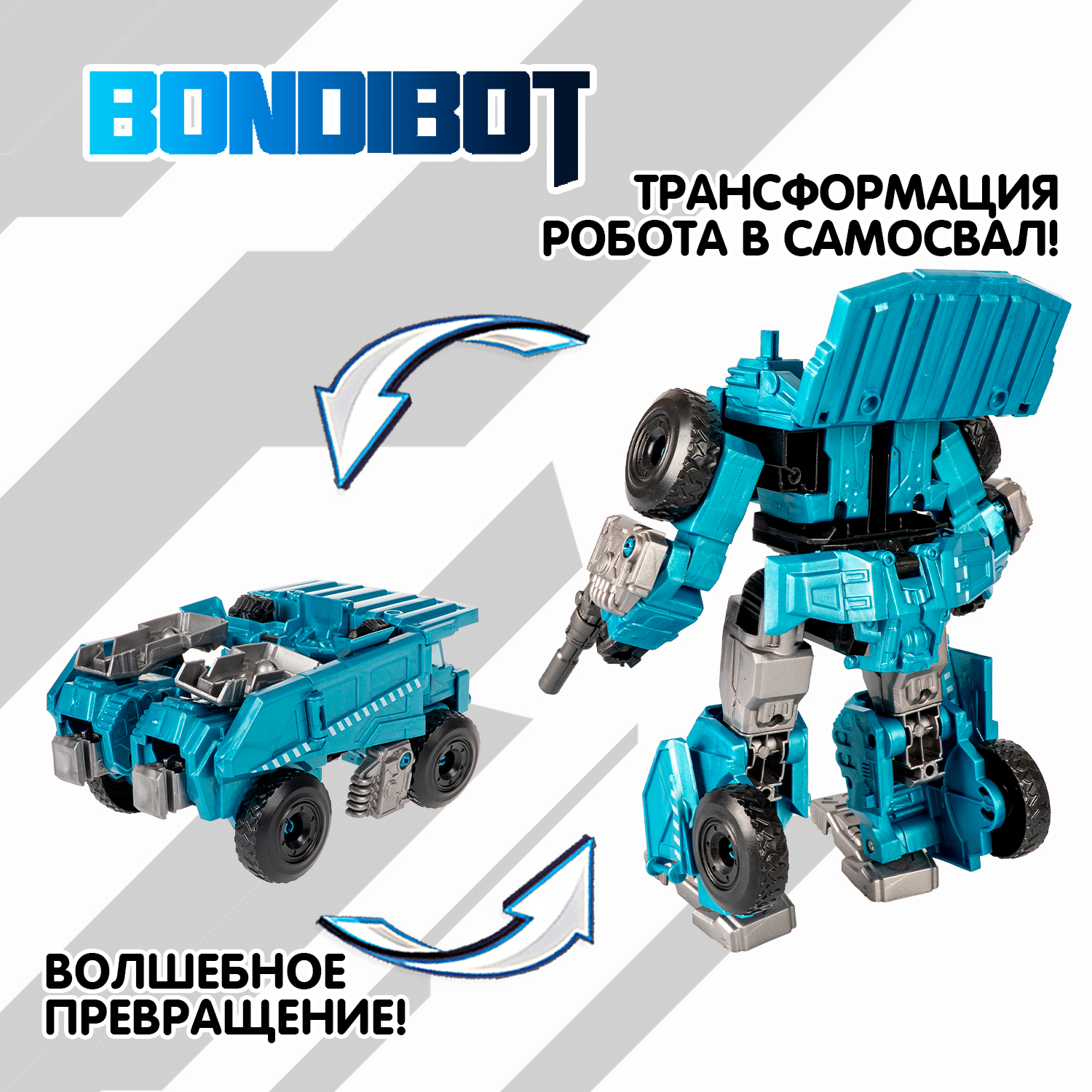 Фигурка Bondibon трансформер Робот самосвал 2в1 - фото 6