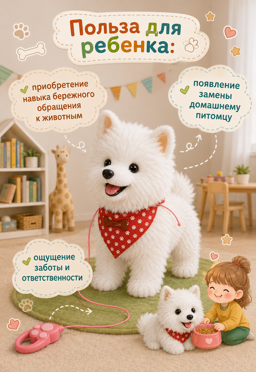 Мягкая игрушка BalaToys Собака на поводке - фото 3