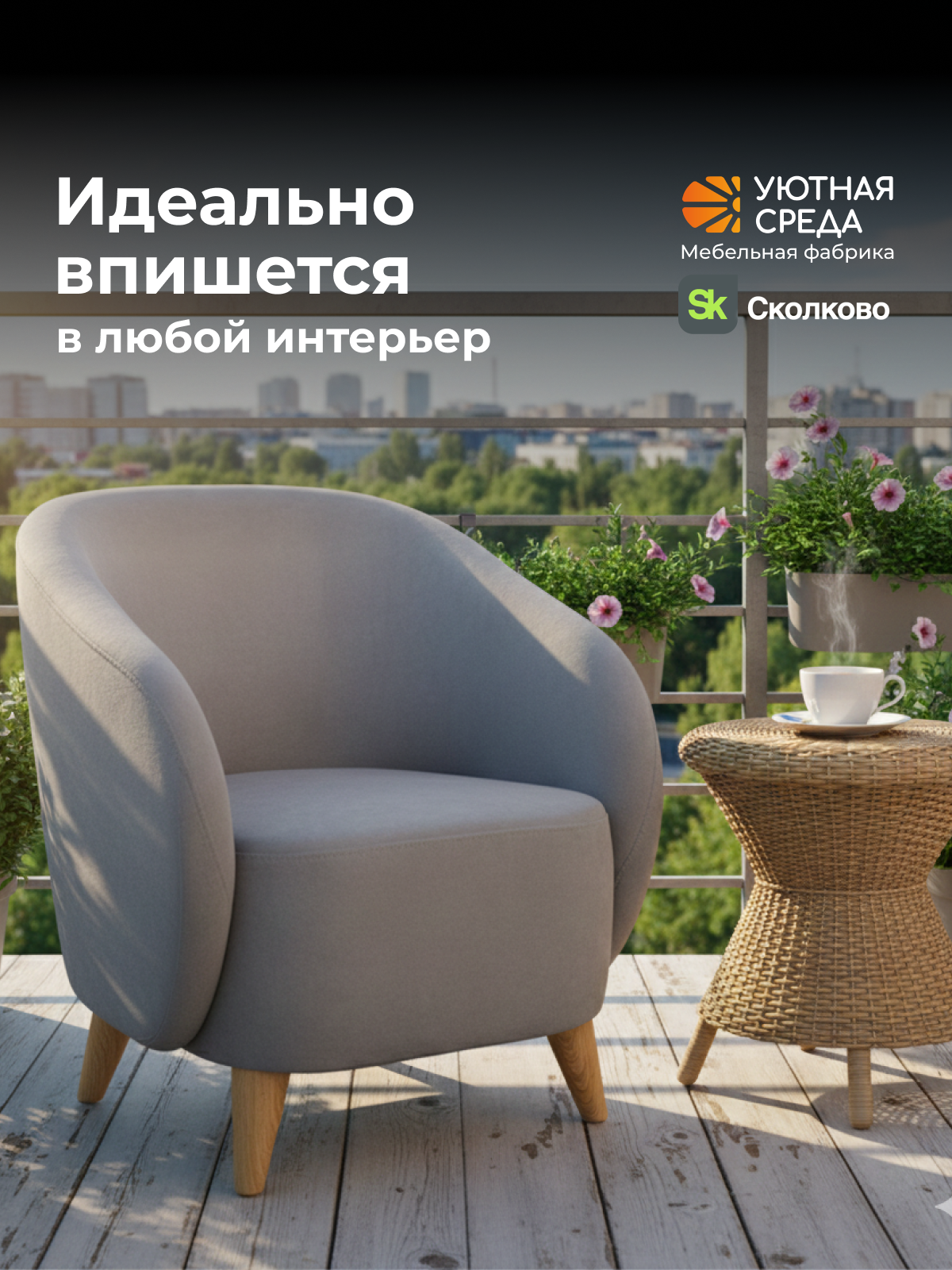 Кресло Уютная среда серый велюр серый - фото 21