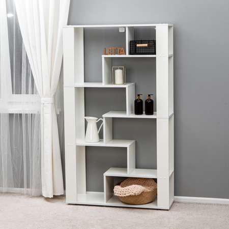 Стеллаж этажерка LETTA Lite Plus Белое тиснен 916х1572х280