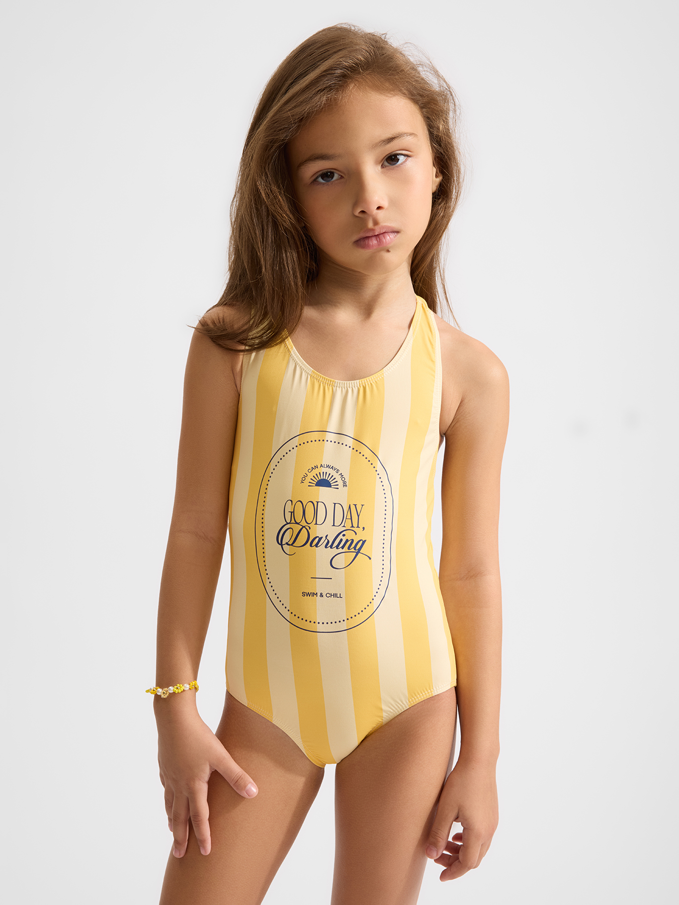 Купальник Happy Baby 50679-1_yellow stripes - фото 1