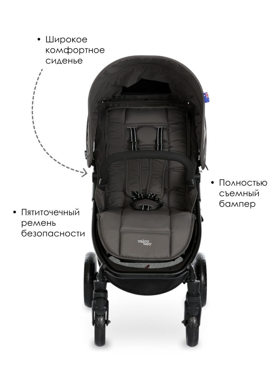 Коляска прогулочная Valco baby Snap 4 Flatt Matt / Dove Grey серый - фото 4