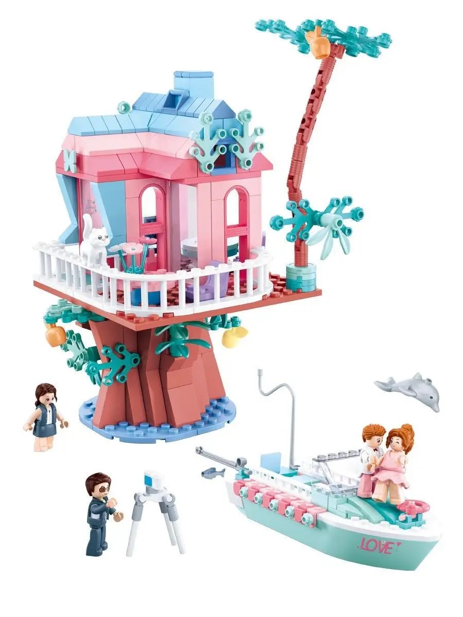 Конструктор SLUBAN Домик катер свадьба 417 дет. - фото 3