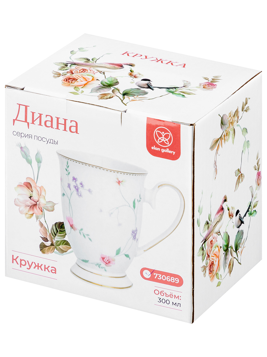 Кружка Elan Gallery 300 мл 12х8.5х10.5 см Диана на ножке - фото 4