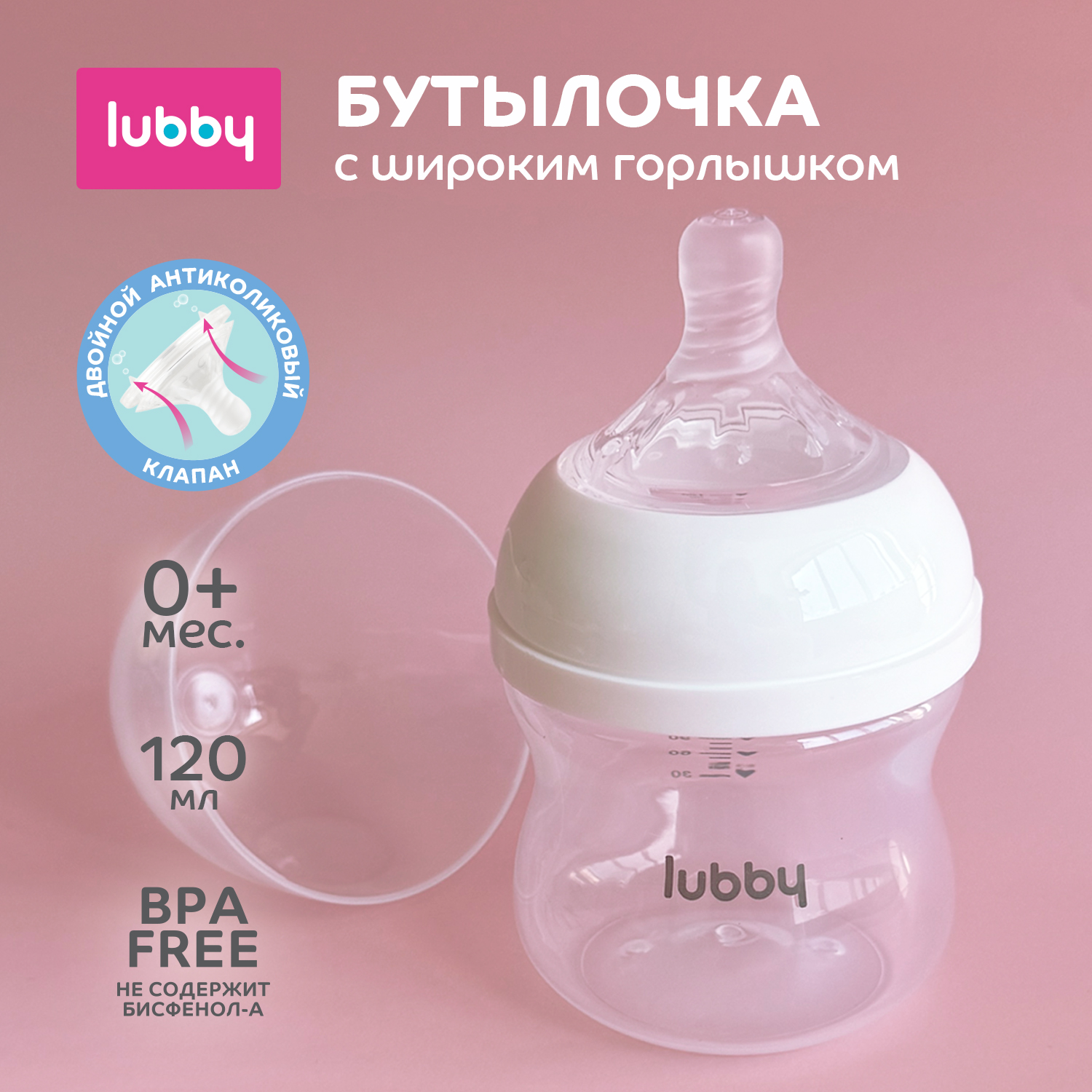 Бутылочка Lubby 120 мл - фото 1