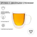 Кружка стеклянная MAGISTRO с двойными стенками 470 мл