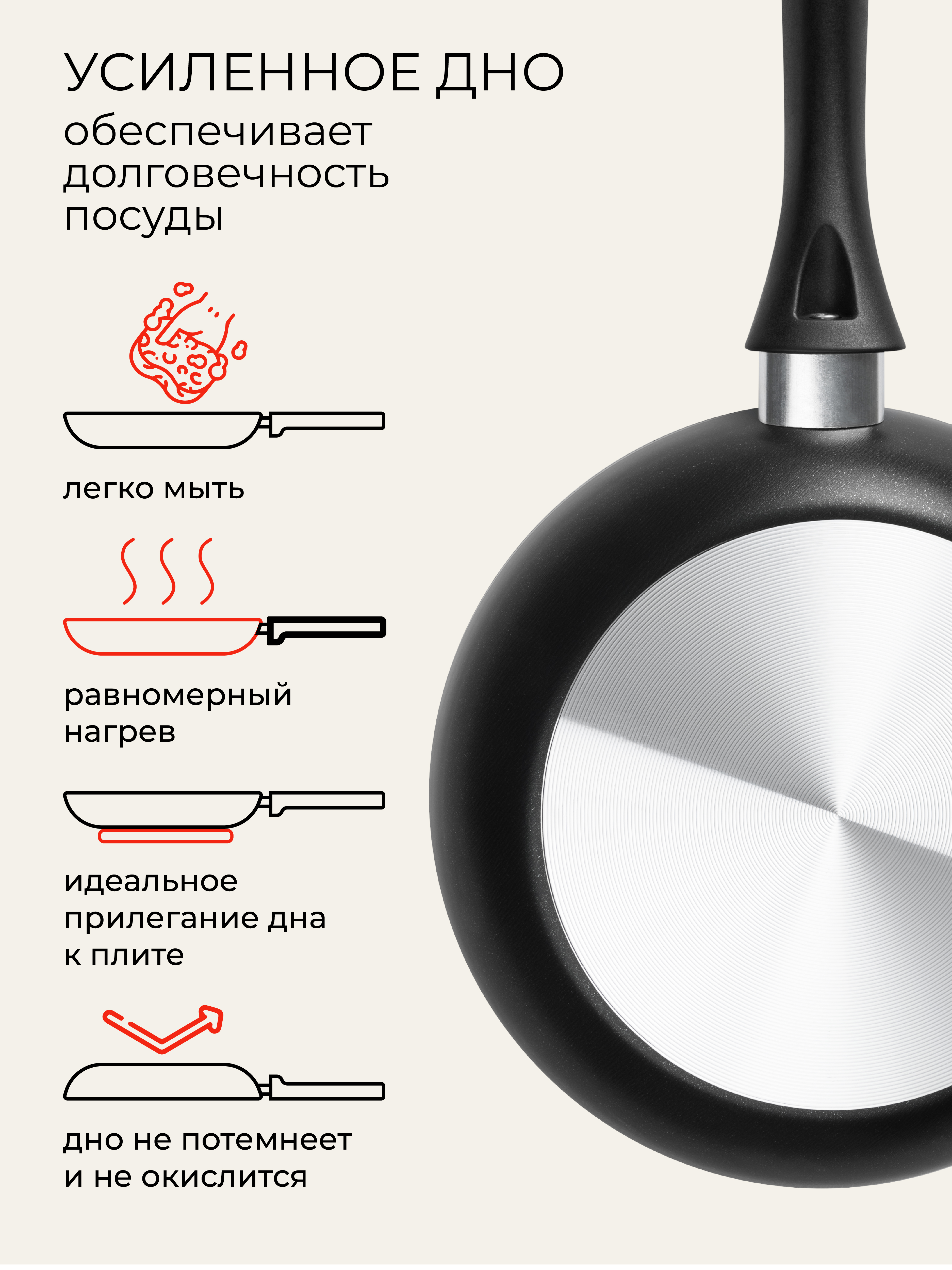 Сковорода Doma Doma Constant Promo Высокий борт 24см - фото 6