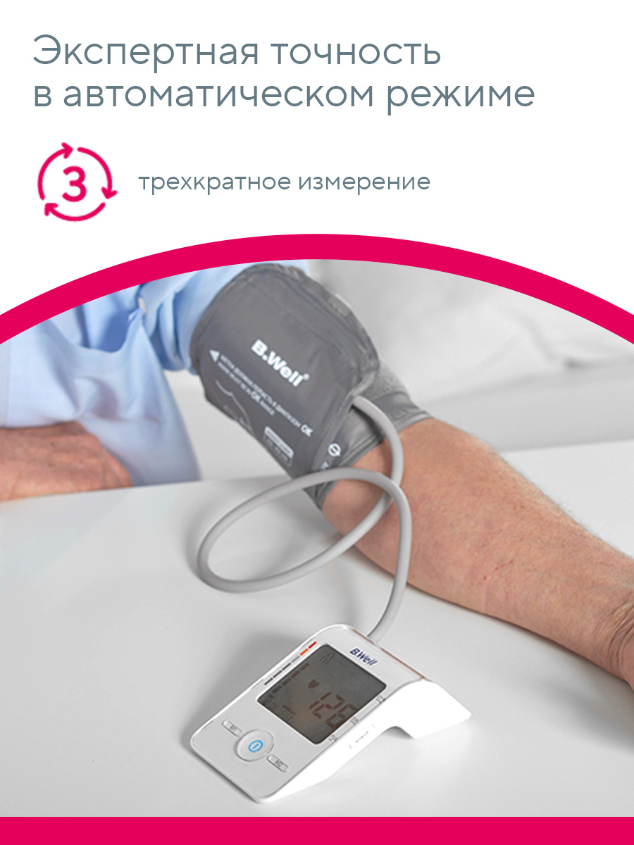 Тонометр B.Well Автоматический MED-55 + адаптер - фото 4