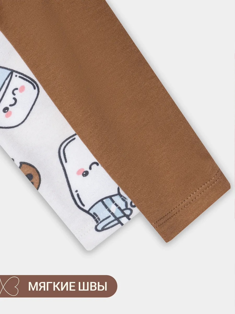 Боди 2 шт Mark Formelle (Марк Формэль) 13016-2/печеньки/молочко на молочном +песочный - фото 7