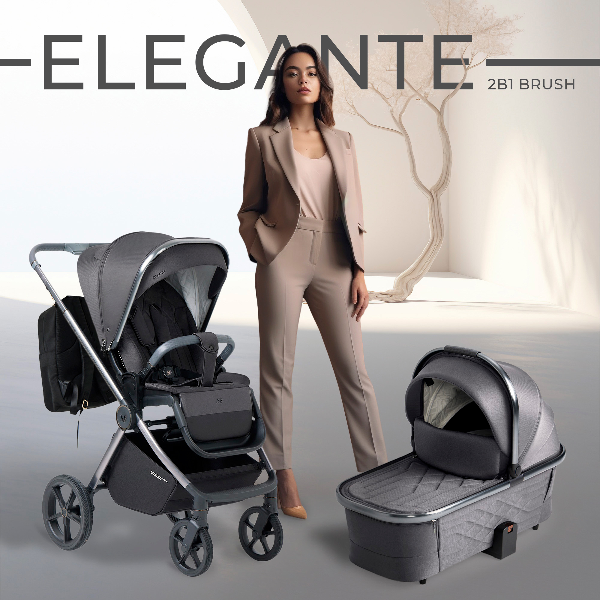Коляска 2в1 Sweet Baby Elegante Grey - фото 1