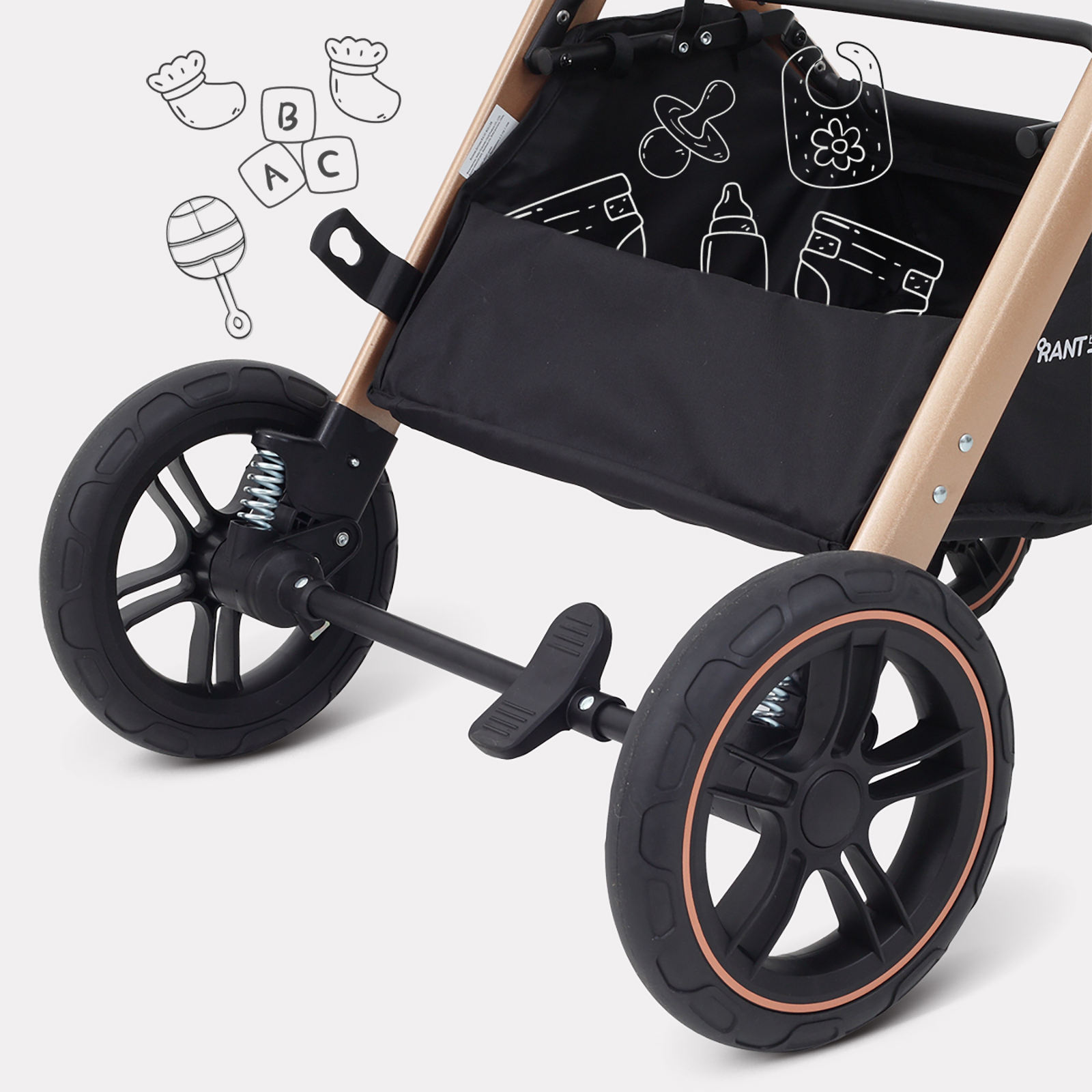 Коляска трансформер Rant Basic Roller Gold 2в1, olive зеленый - фото 21