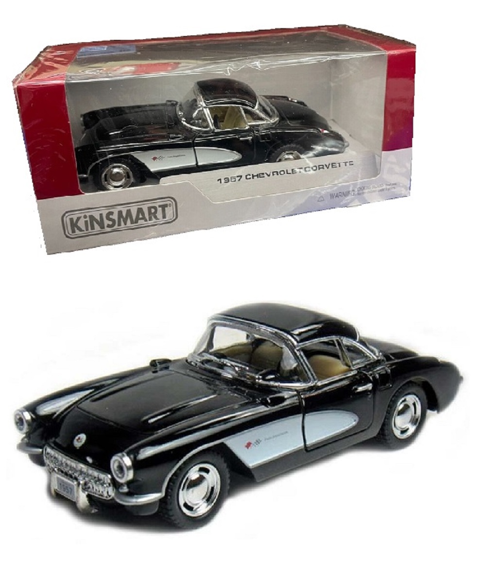 Автомобиль KINSMART Chevrolet Corvette 1957 г черная 1:36 KT5316W/3 - фото 1