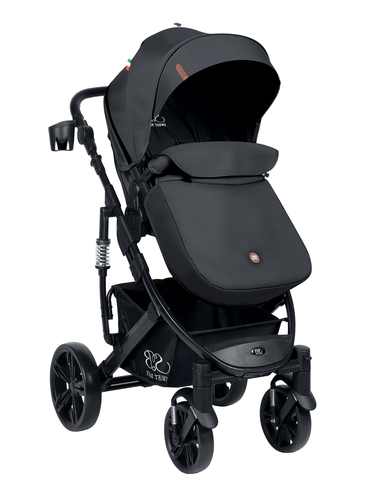 Коляска трансформер Sweet Baby Comfort black black черный - фото 18