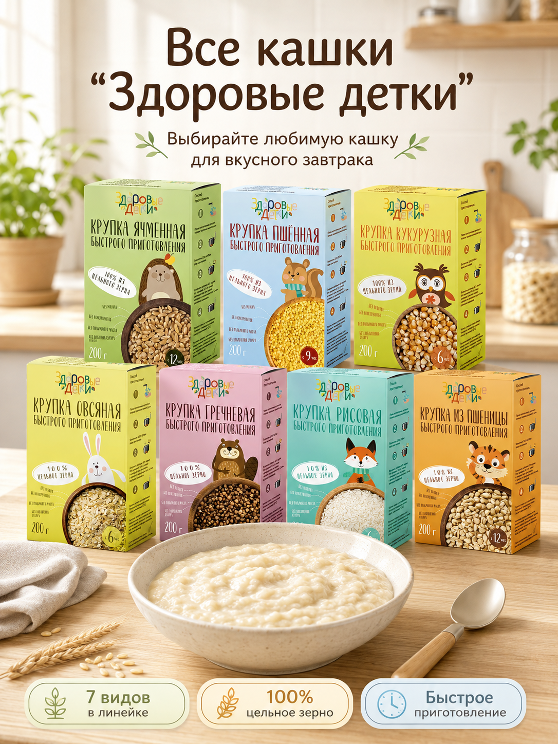 Кашка Здоровые детки пшённая с 9 месяцев 200гр. - фото 7