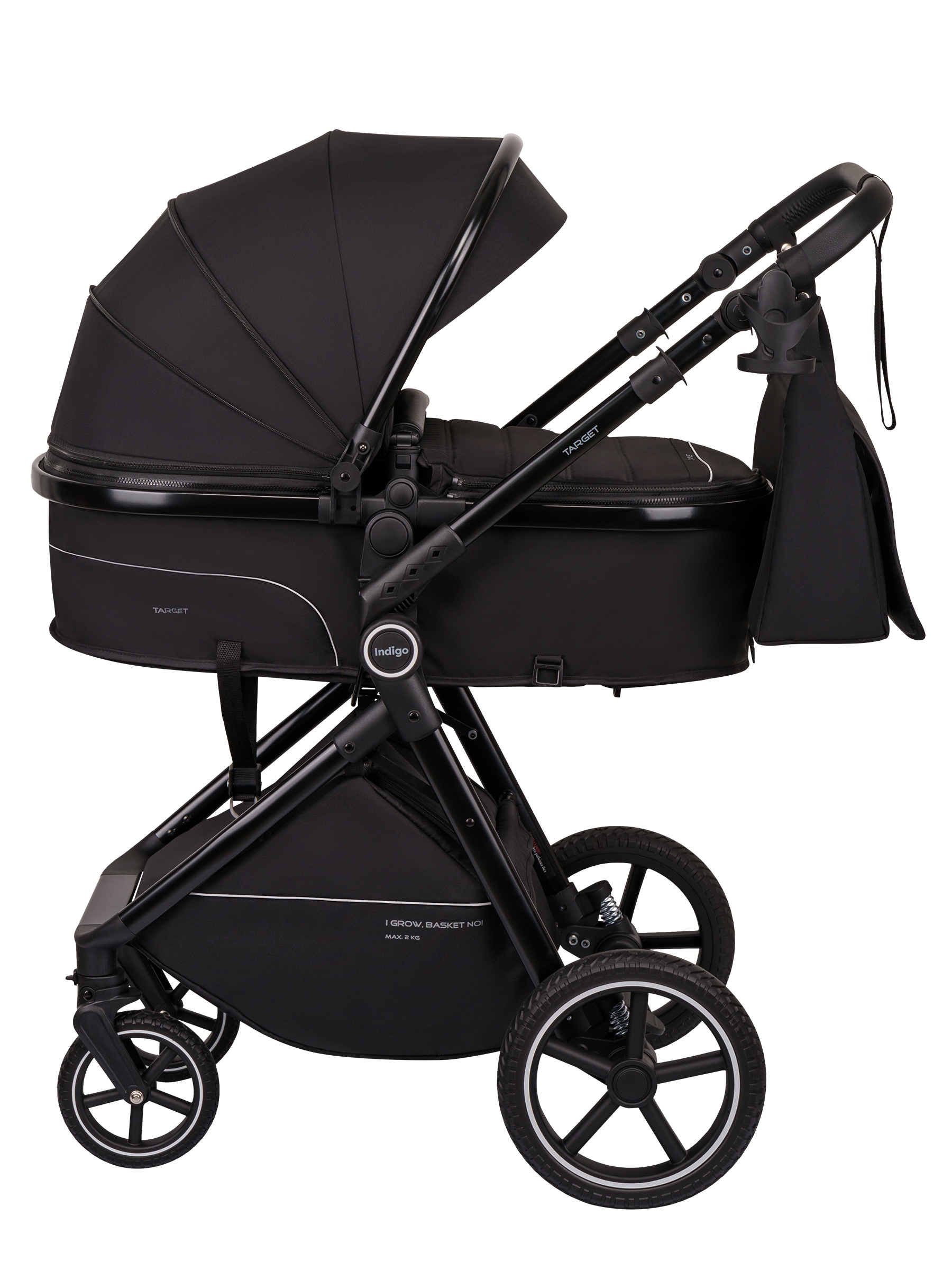 Коляска трансформер Indigo Target 3в1 черный - фото 20