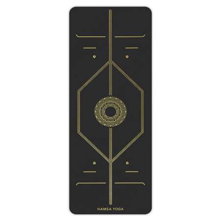 Коврик для йоги и фитнеса Hamsa Yoga 183х68х0.6 см черный