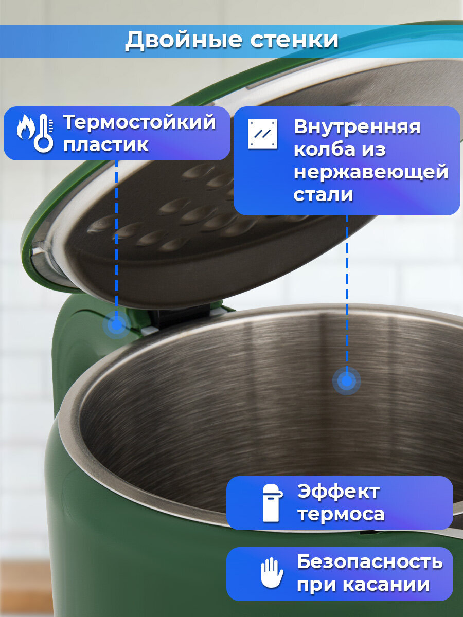 Чайник электрический Sonnen 1,7 л с терморегулятором и дисплеем - фото 3