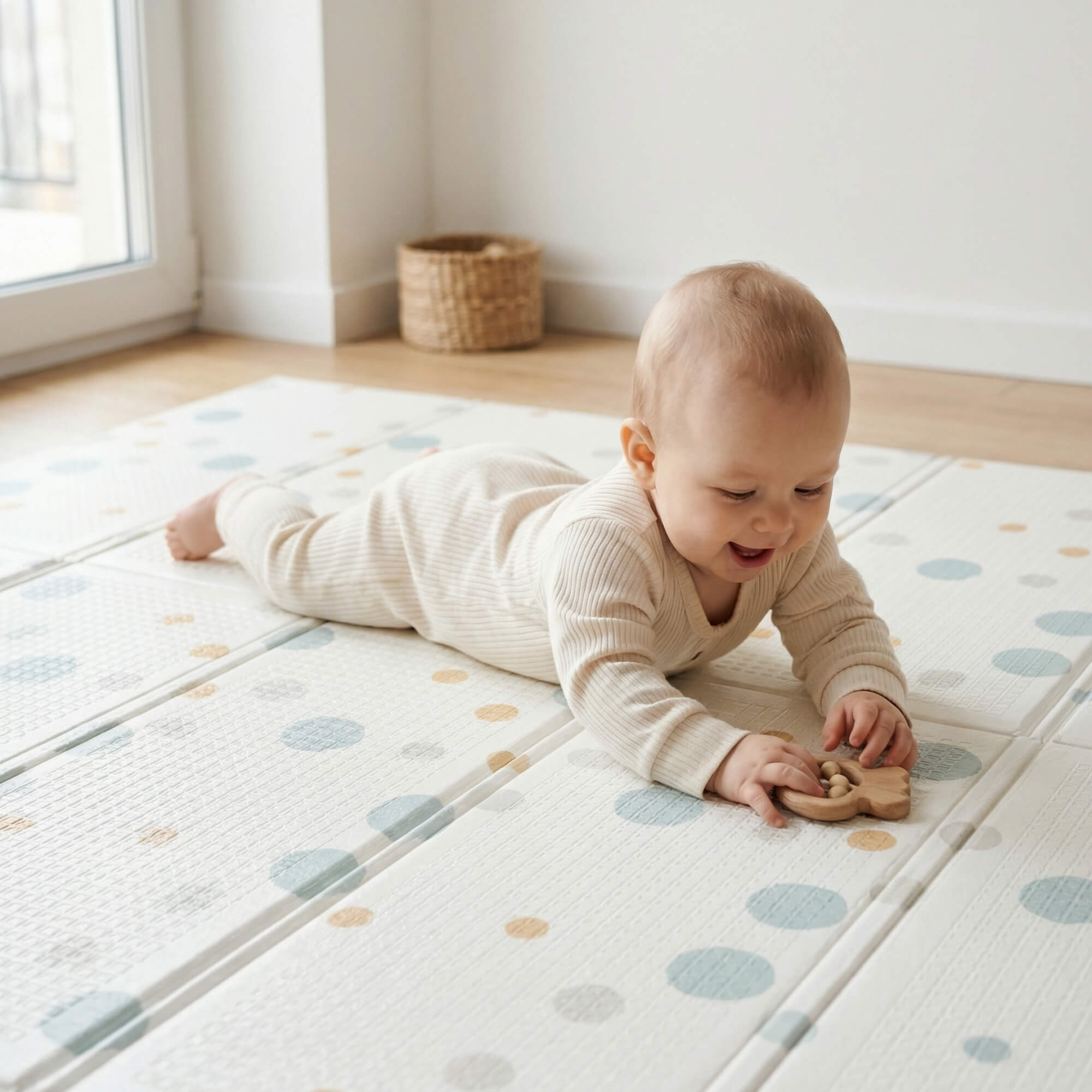 Детский складной коврик UNIX Kids Круги / Circles для ползания 150 x 180 см - фото 12