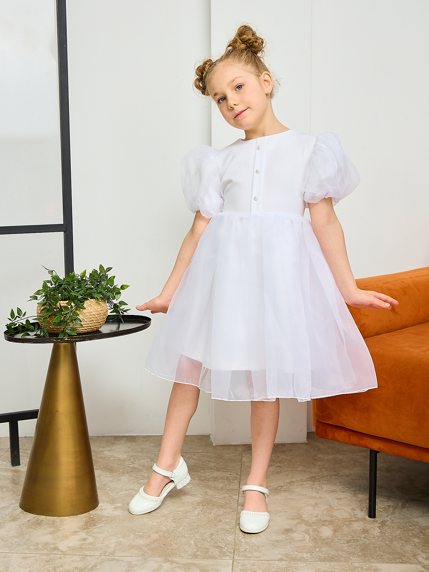 Платье Sofisha kids Plat.organza.white - фото 7