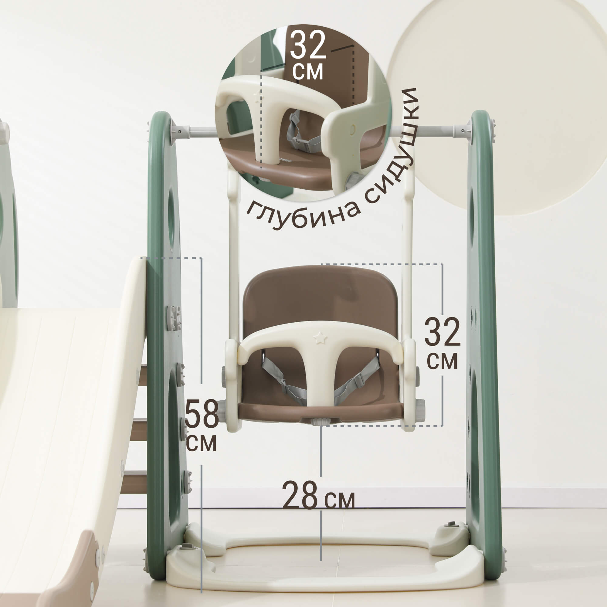 Игровой комплекс UNIX Kids Dino Green - фото 4