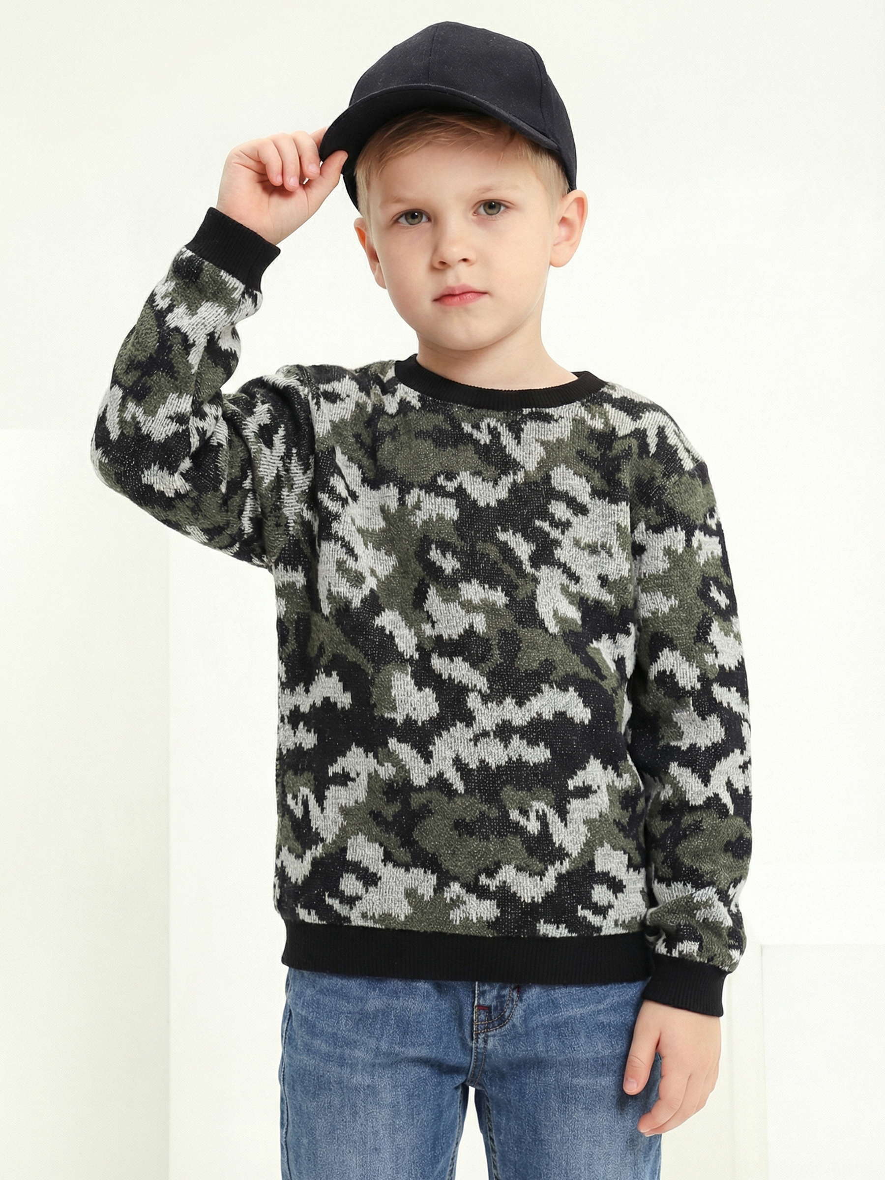 Свитшот Натали Суслова 7420 камуфляж с зеленым - фото 1