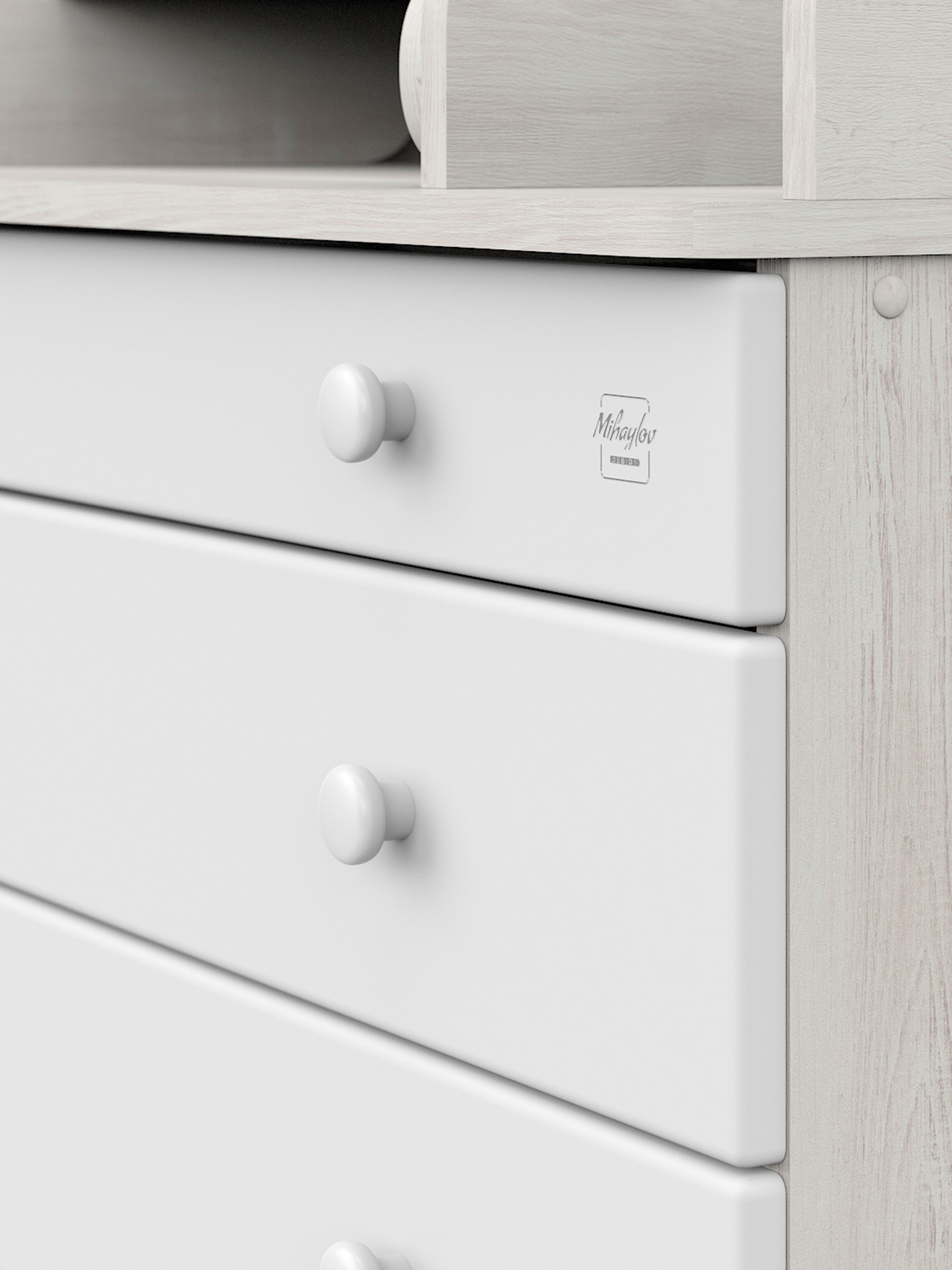 Комод пеленальный Aton Maks сосна касцина белый - фото 11