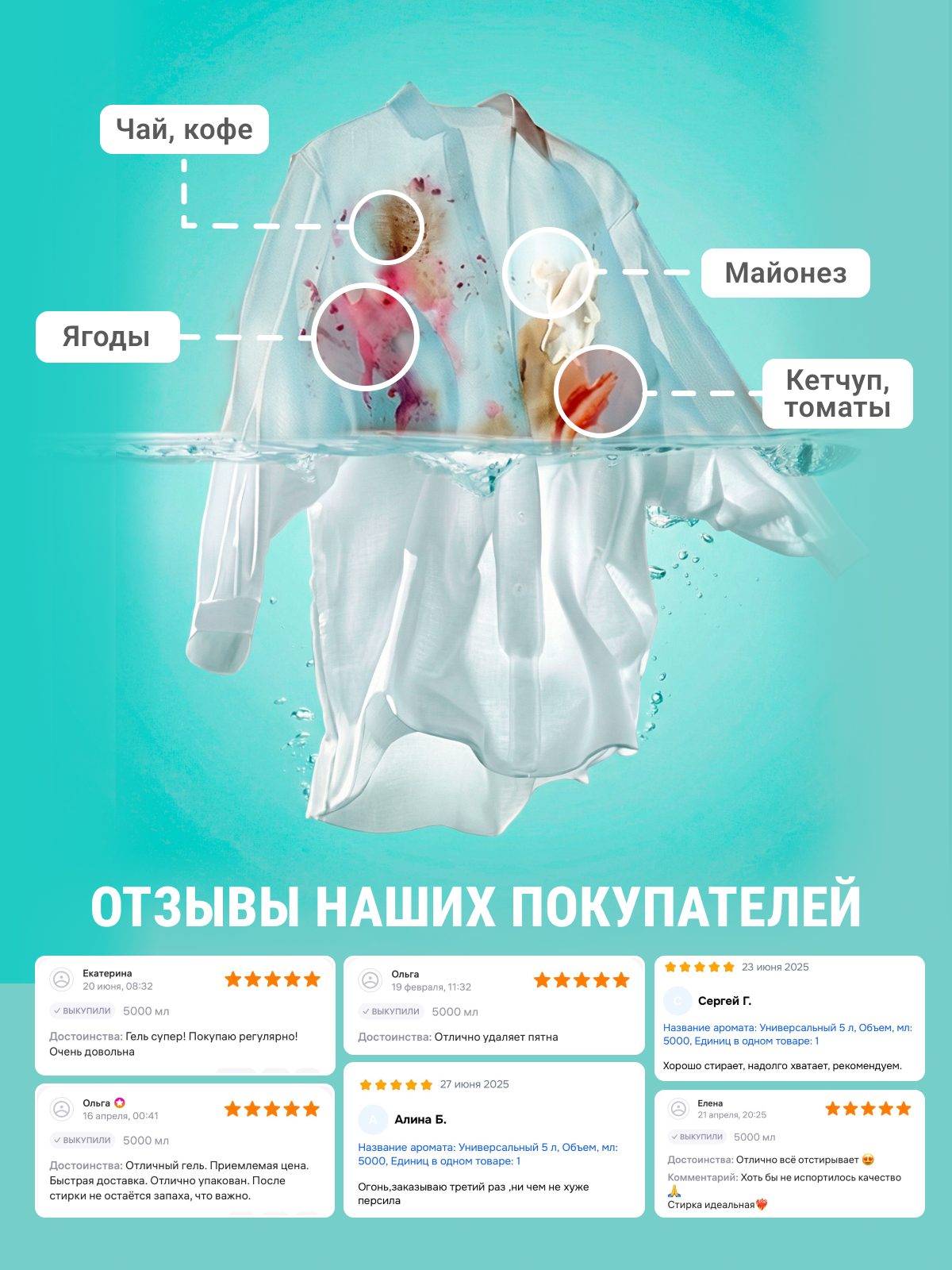 Гель для стирки Большая Стирка для цветного белья 2 л 1 шт. - фото 7