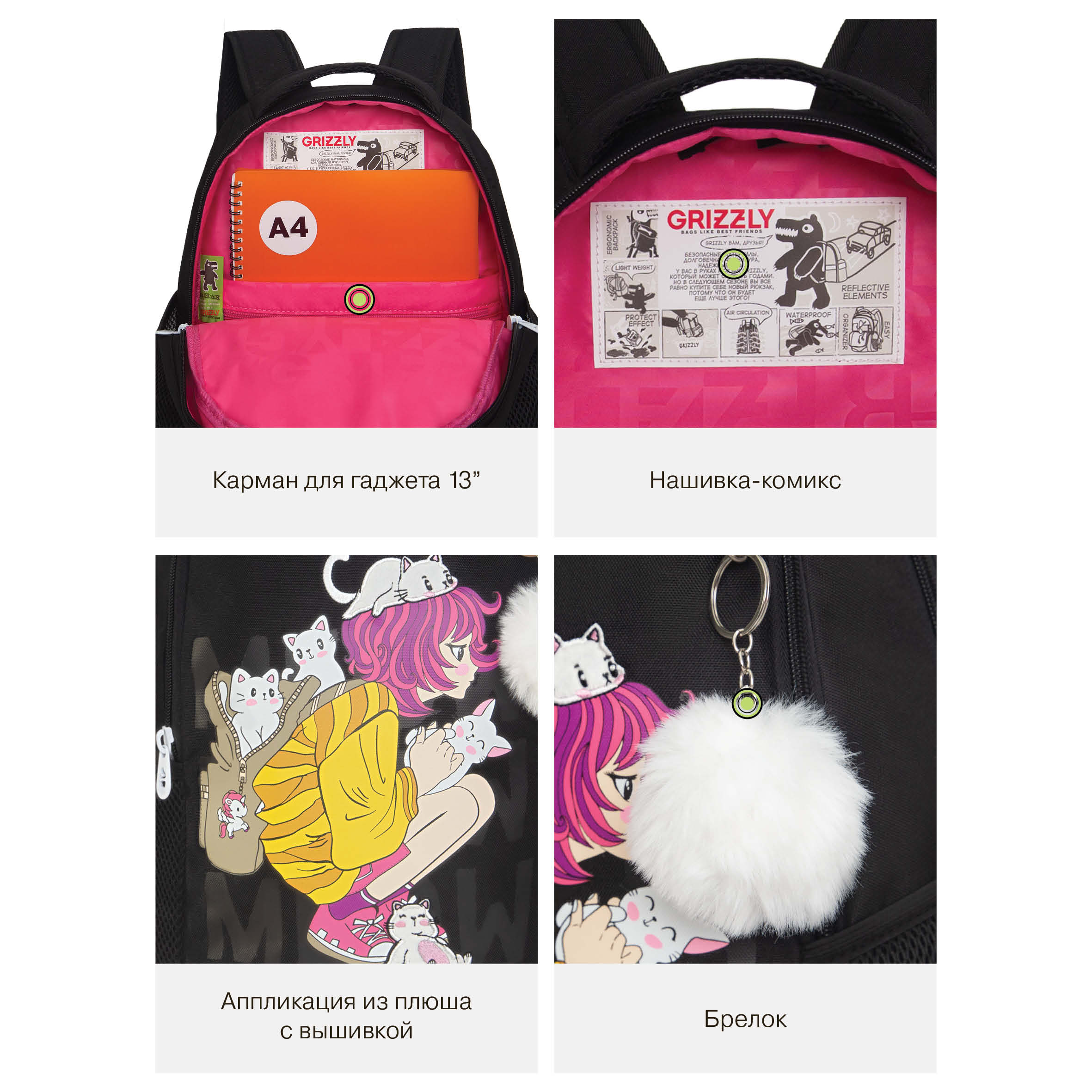 Рюкзак Grizzly для девочки - фото 12