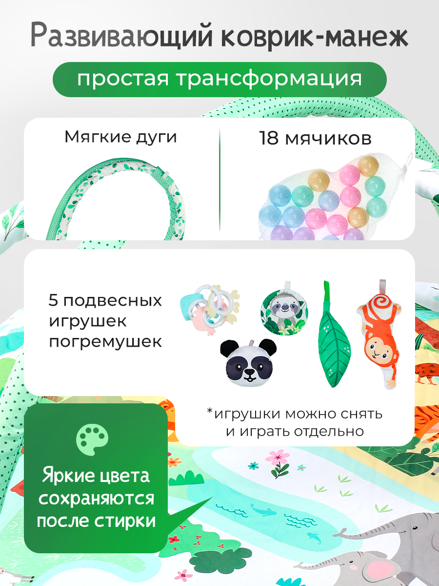 Коврик Рыжий кот с дугами, трансформер - фото 3