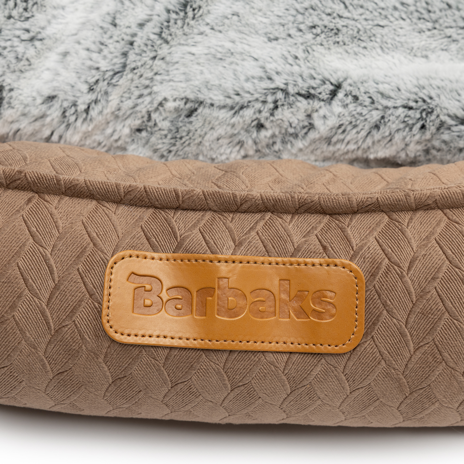 Лежанка Barbaks XL 75*60*19см прямоугольная однотонная с бортиком и съемной подушкой коричневая - фото 2