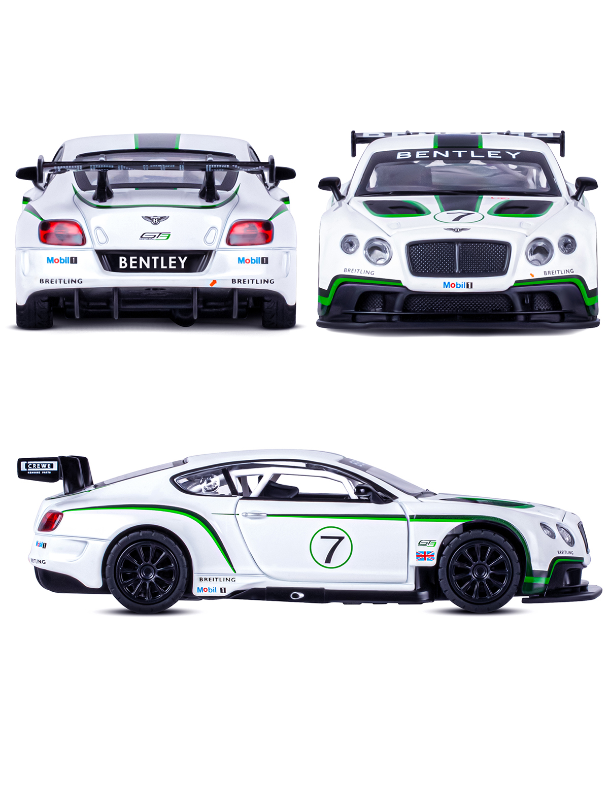 Автомобиль АВТОпанорама Bentley Continental GT3 1:32 JB1251315 - фото 6