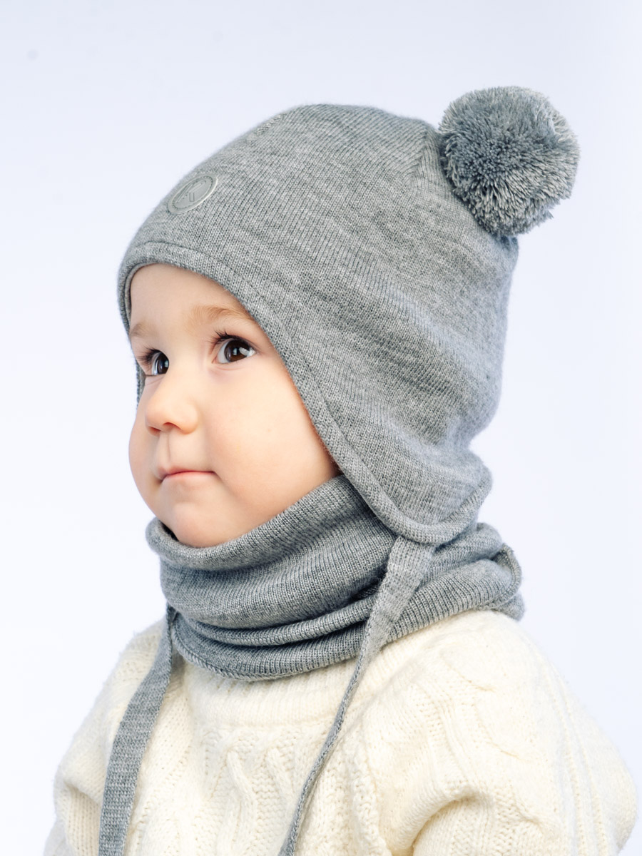 Шапка и снуд ПриКиндер U-Sp22529 Цвет: Стальной - фото 4