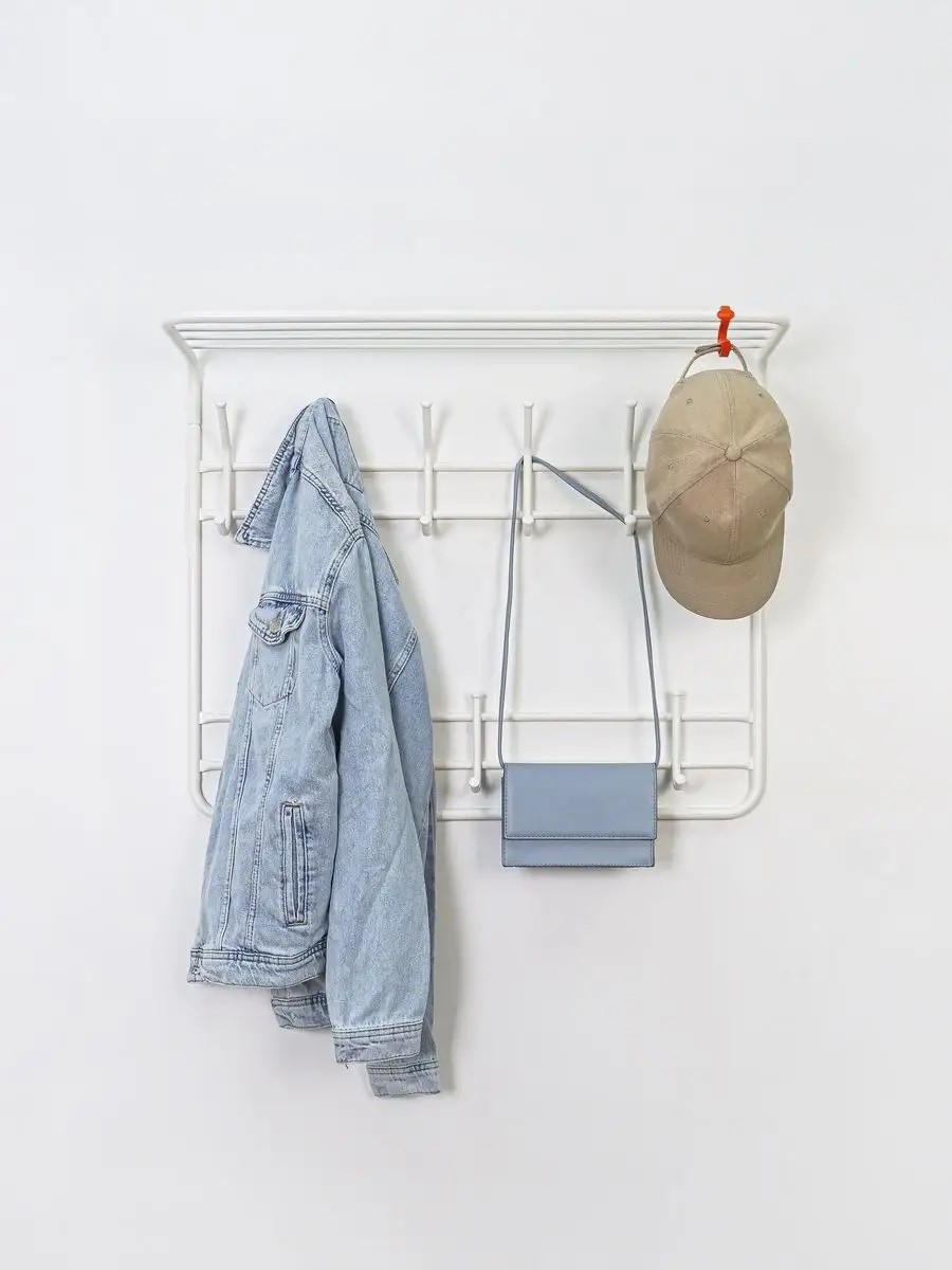 Вешалка настенная ЗМИ с полкой 2х80 цвет белый - фото 2