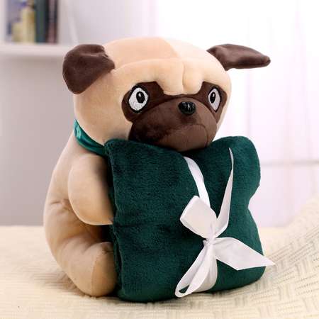 Мягкая игрушка Milo Toys с пледом «Мопс»