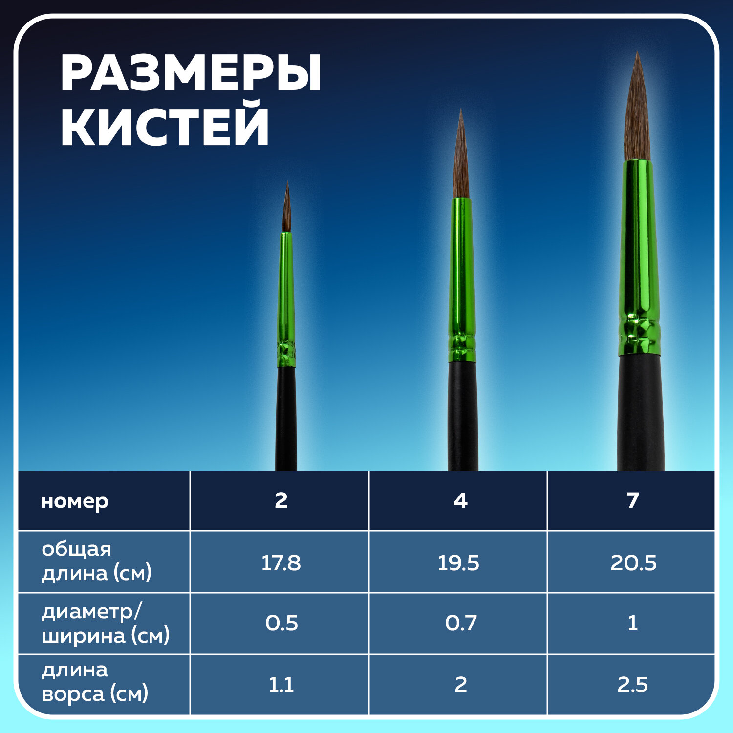 Кисть Brauberg 3 шт. (пони) - фото 4