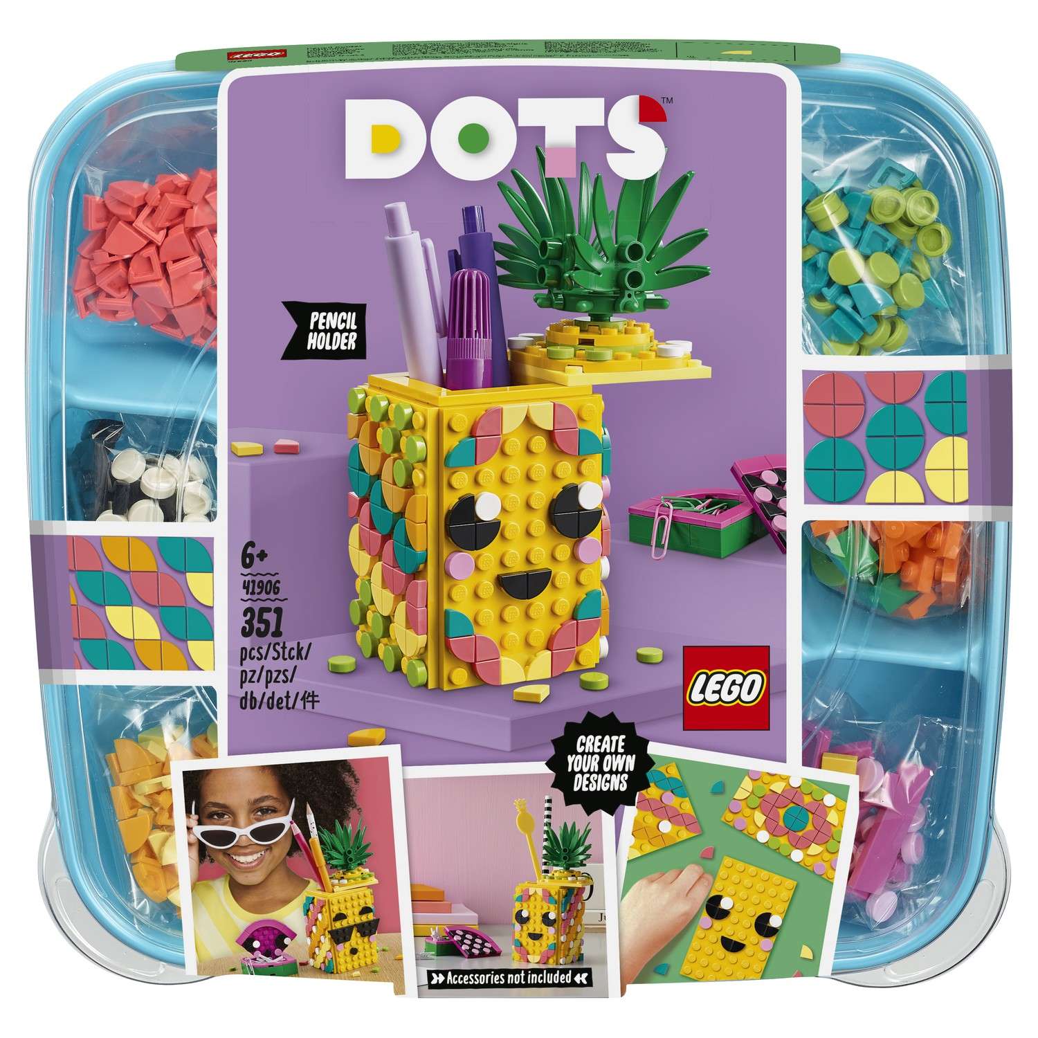 Конструктор LEGO DOTS Подставка Ананас блочный - фото 2