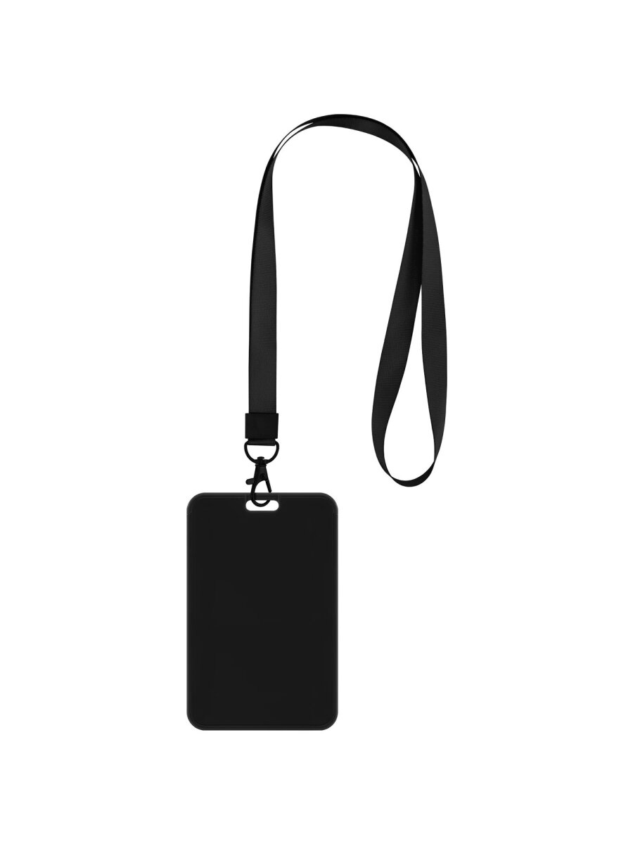 Бейдж Brauberg черный с лентой и карабином - фото 3