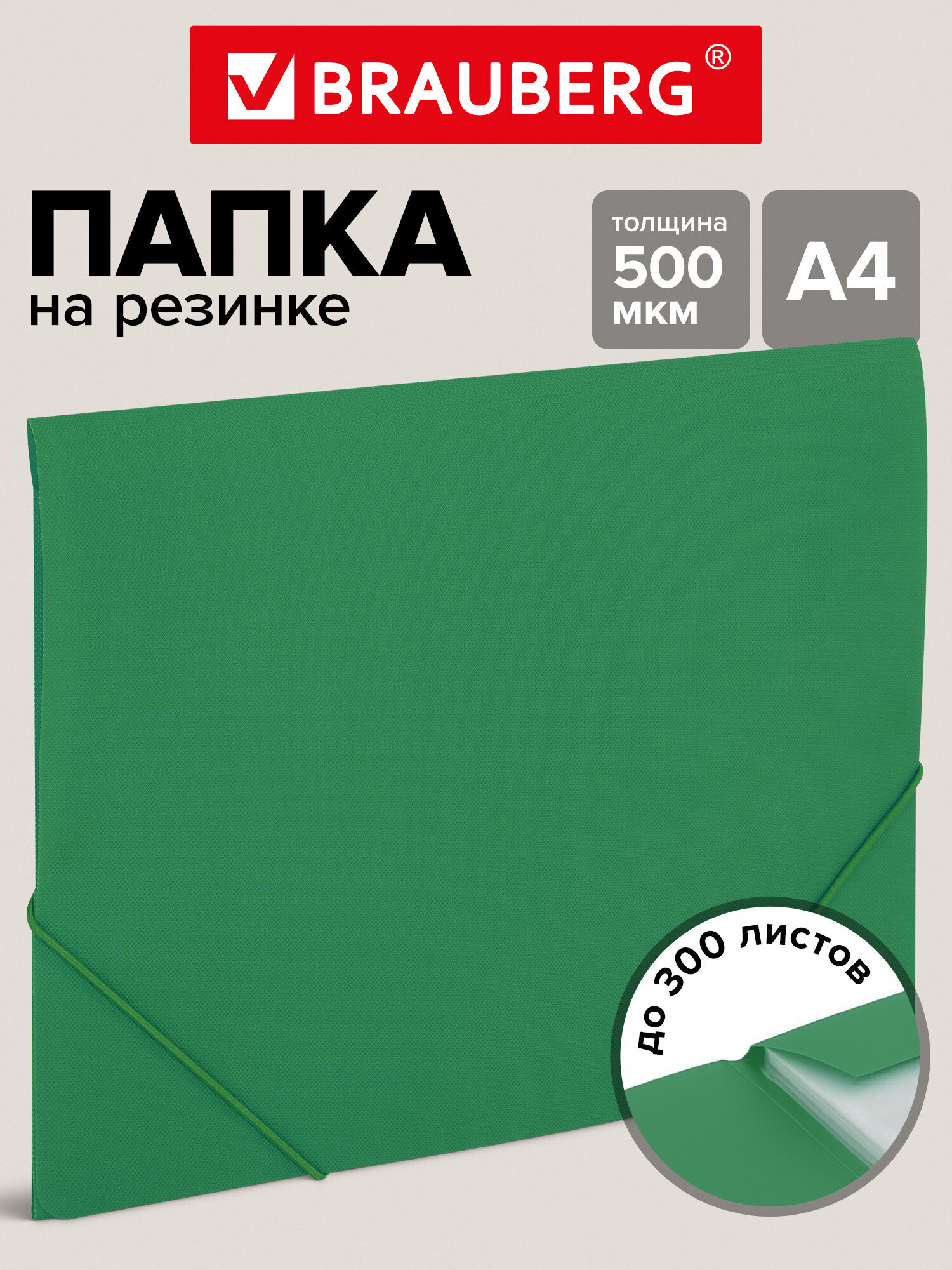 Папка для тетрадей Brauberg на резинках А4 - фото 1