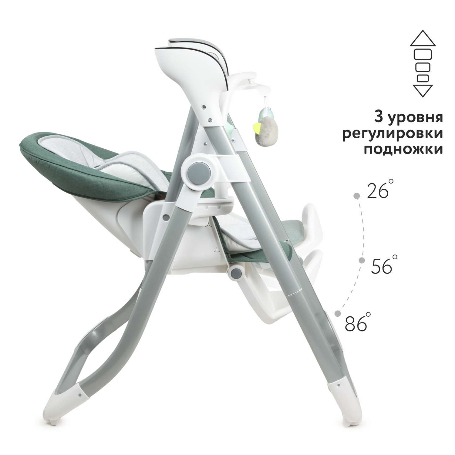 Стульчик для кормления Babyton Combi Care Green 2 в 1 - фото 3