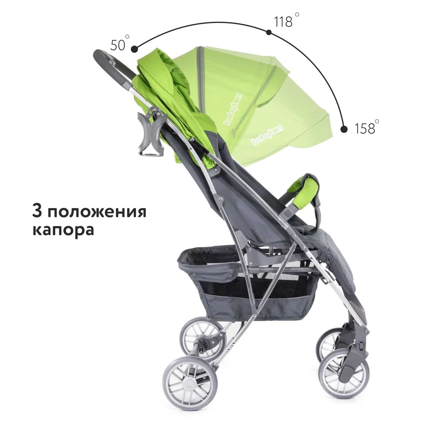 Коляска прогулочная Babyton Active Green - фото 3